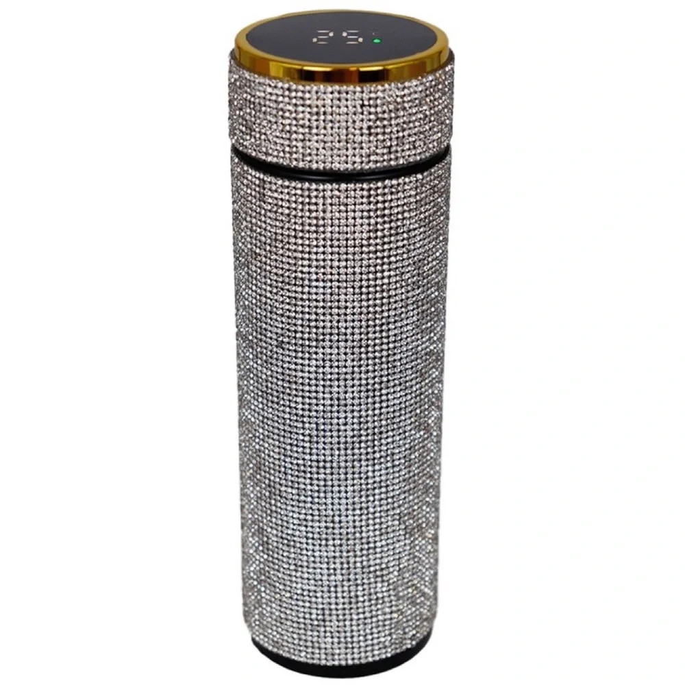 Rhinestone Embellished Insulated Stainless Steel Tumbler Thermal Coffee Cup - Picture 8 of 11